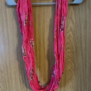 Pink Crinkled Scarf